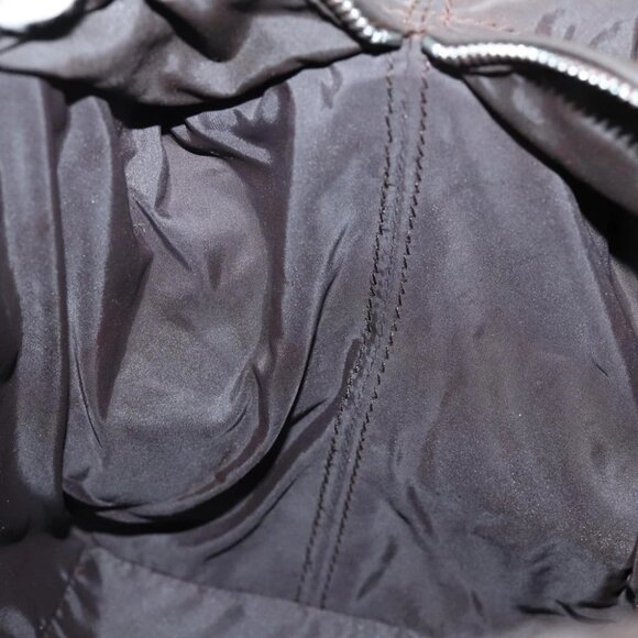 HERMES Acape Luco PM Hand Bag Nylon Brown Auth bs14944 - Picture 5 of 14